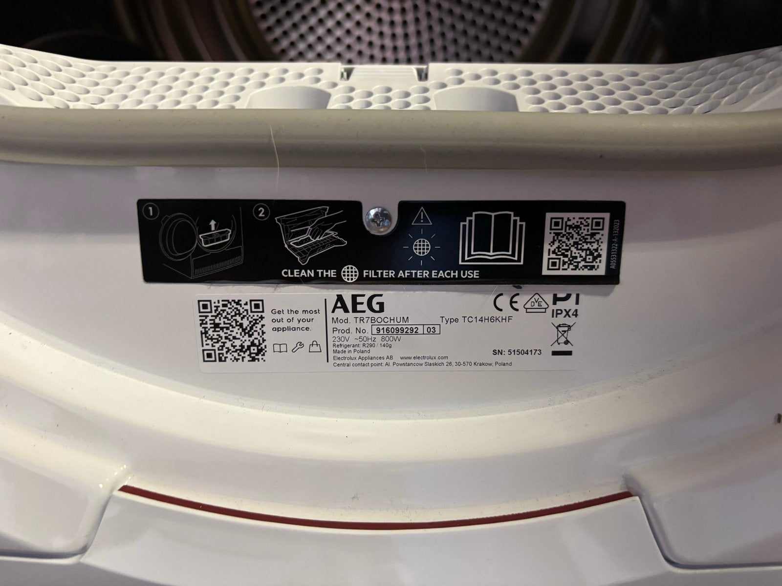 Foto 6 van AEG 7000 Series SensiDry 7 kg Warmtepompdroger