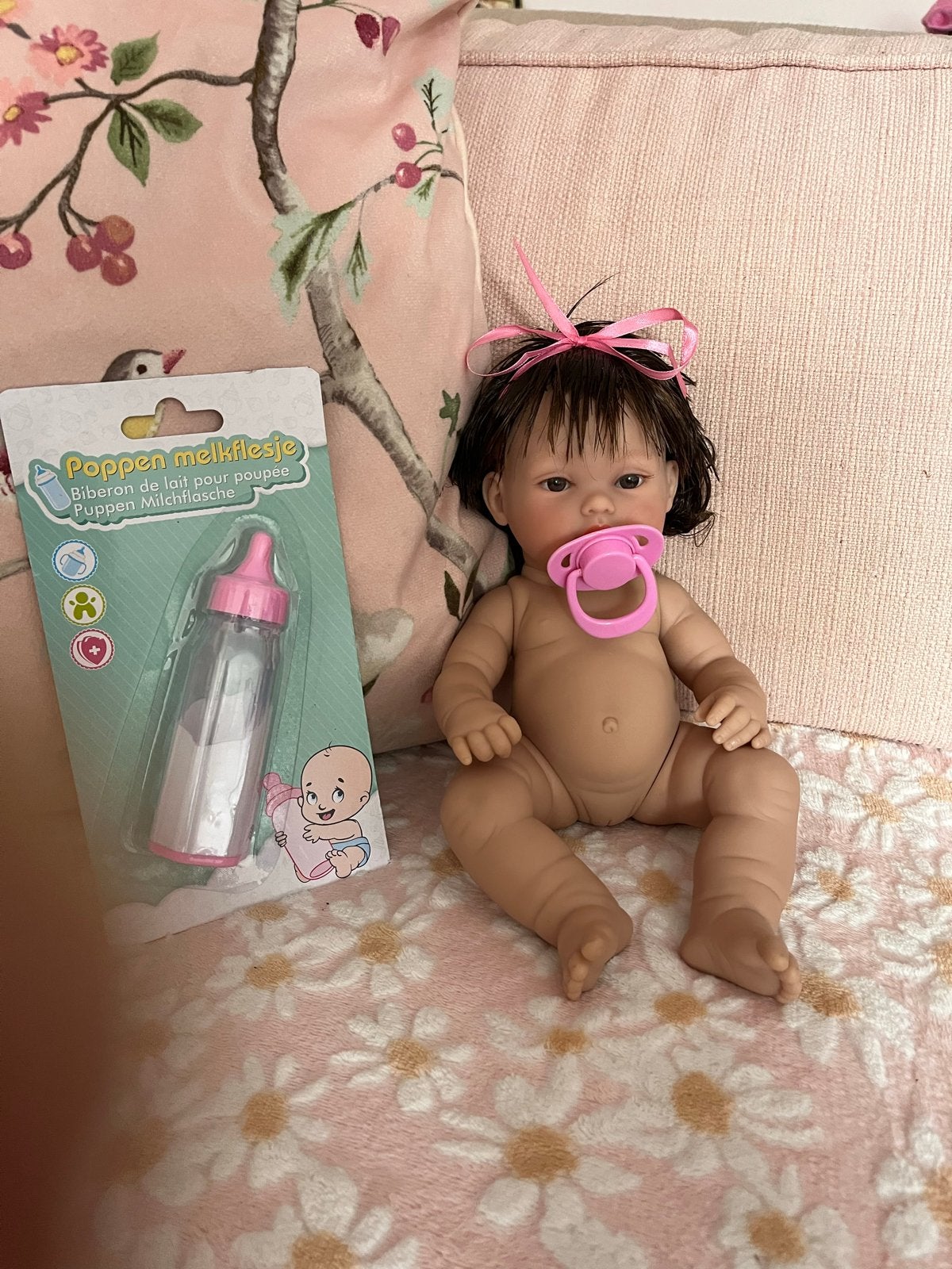 Reborn popje compleet met accessoires, Ophalen of Verzenden, Gebruikt, Babypop