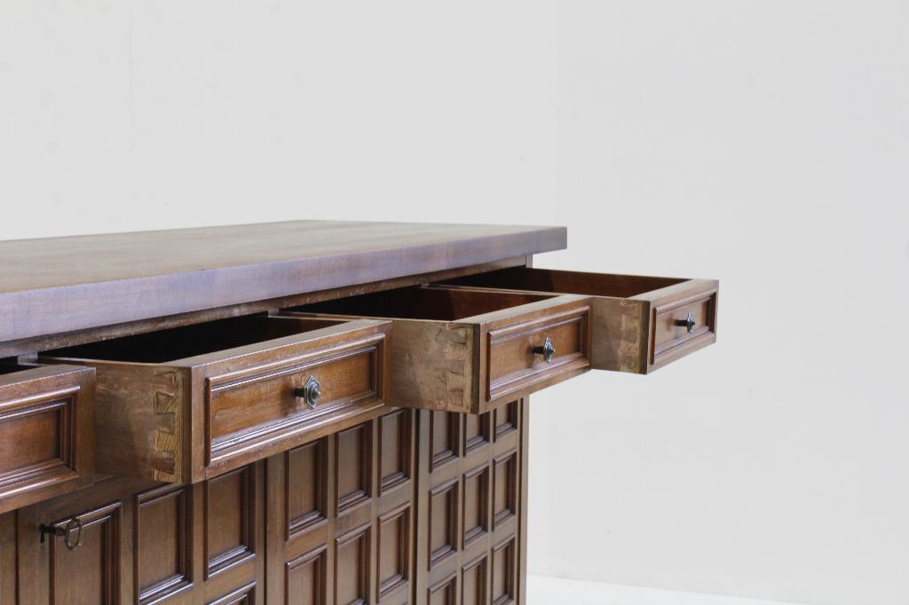Vintage Brutalist Italiaans sideboard, Ophalen, Met deur(en), 150 tot 200 cm, Vintage