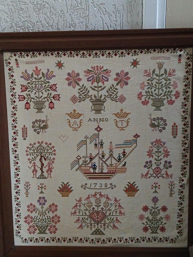 PRACHTIGE ANTIEKE MERKLAP. 1738, Antiek en Kunst, Ophalen of Verzenden