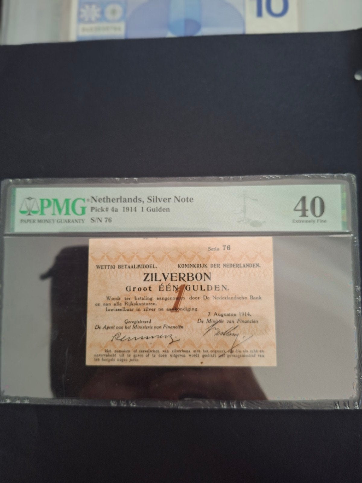 1 gulden Zilverbon 1914 in PR gekeurd PMG 40, Postzegels en Munten, Bankbiljetten | Nederland, Ophalen of Verzenden, 1 gulden