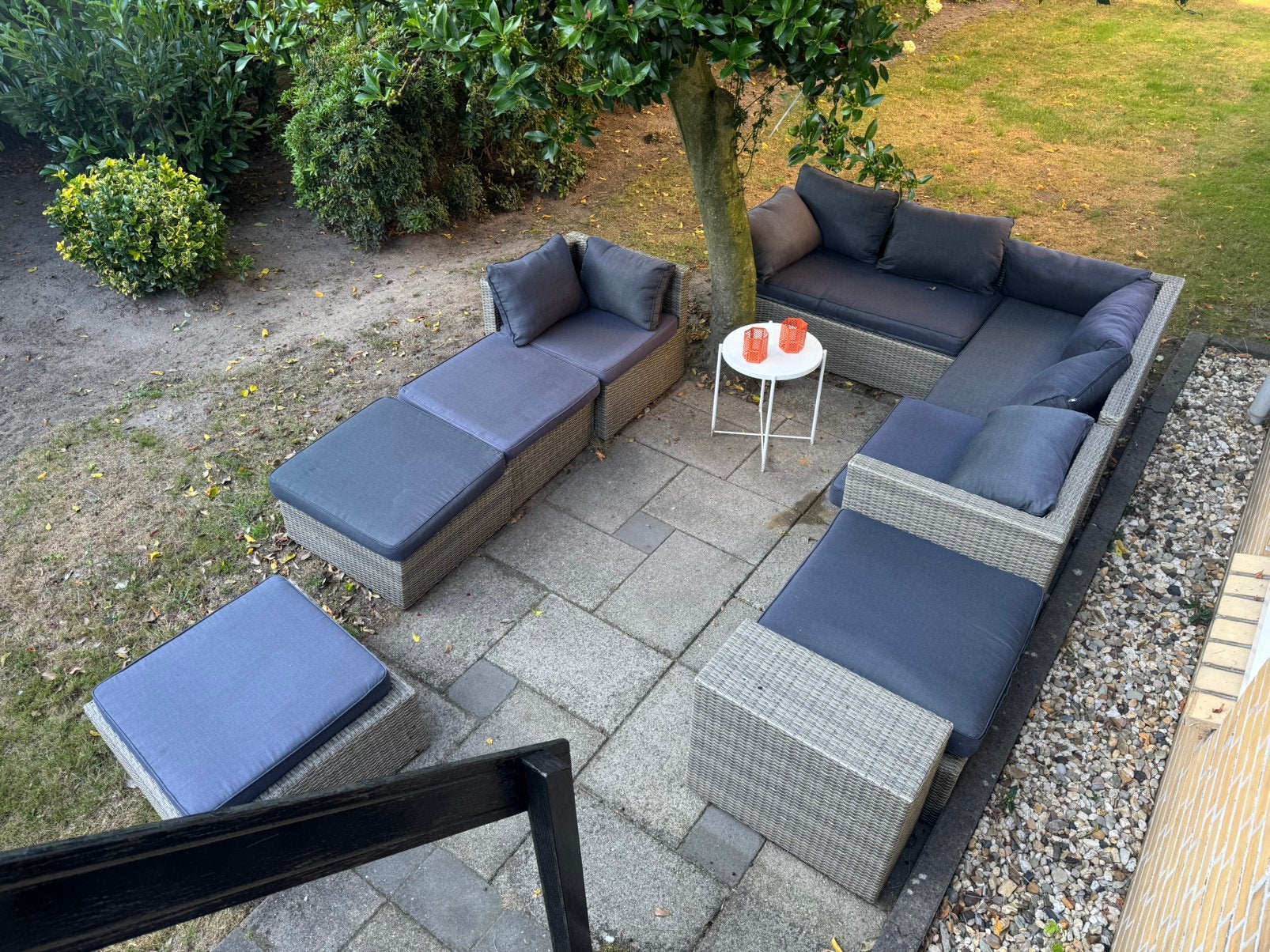 Grote loungeset bank, Tuin en Terras, Ophalen of Verzenden, Zo goed als nieuw, Kunststof, Bank