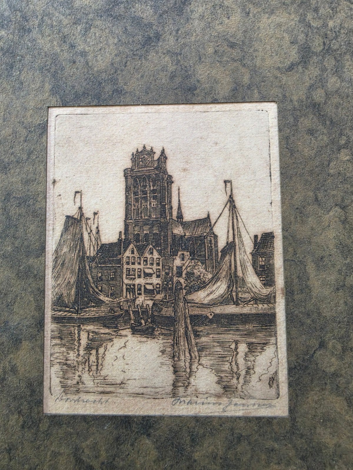[WO05] Ets Dordrecht - Johannes Janssen (1891-1963), Antiek en Kunst, Kunst | Etsen en Gravures, Ets, Ophalen of Verzenden, 1900 - 1949