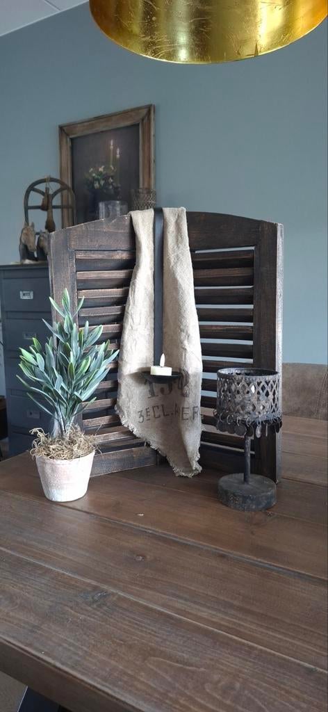 Decoratief dubbel Louvre luik, Huis en Inrichting, Woonaccessoires | Overige, Hout, Gebruikt, Ophalen of Verzenden, Landelijk