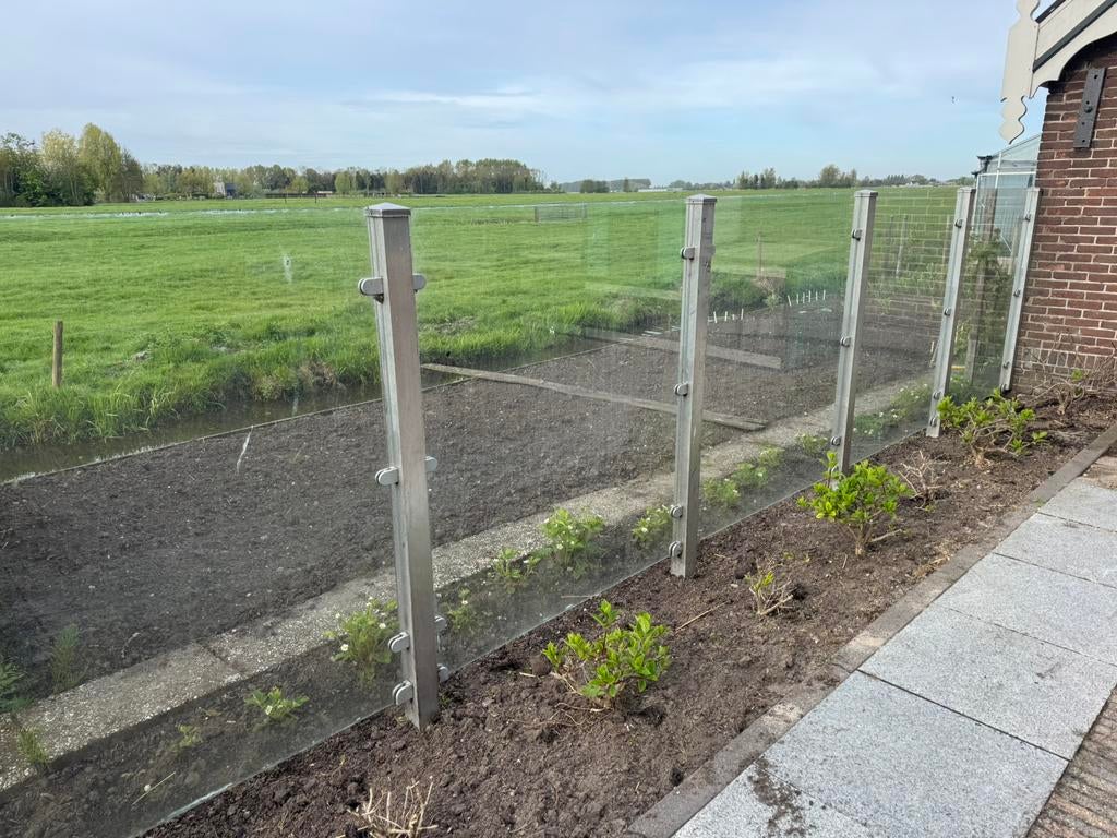 Glazen schutting, Tuin en Terras, Ophalen, Zo goed als nieuw, Overige materialen, Overige typen