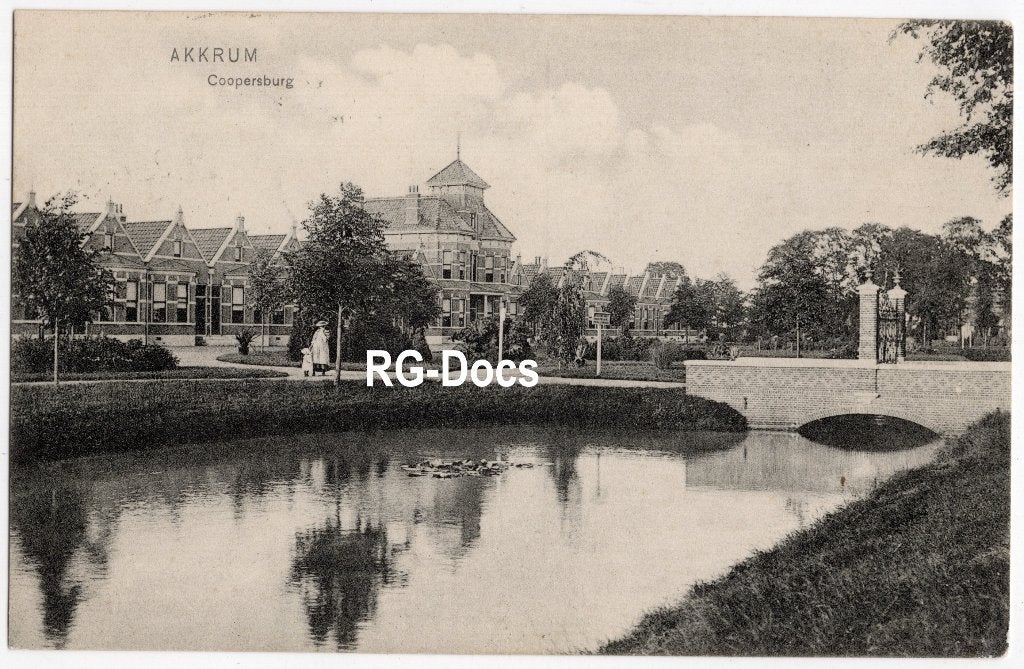 Ansichtkaart Briefkaart Dorpsgezicht Akkrum Cooperburg 1909, Ophalen of Verzenden, Voor 1920, Gelopen, Friesland