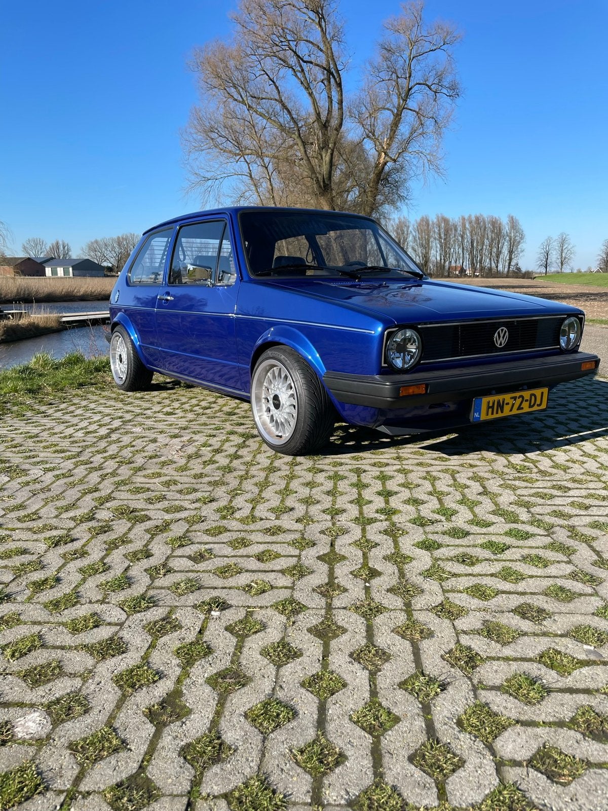 Volkswagen Golf MK1 1.1 1982 met dubbele Webers, 4 cilinders, Blauw, Origineel Nederlands, Handgeschakeld