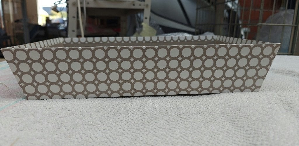 houten kistje bekleed met karton grijsbruin nieuw, Huis en Inrichting, Mand, Ophalen of Verzenden, Zo goed als nieuw, Rechthoekig