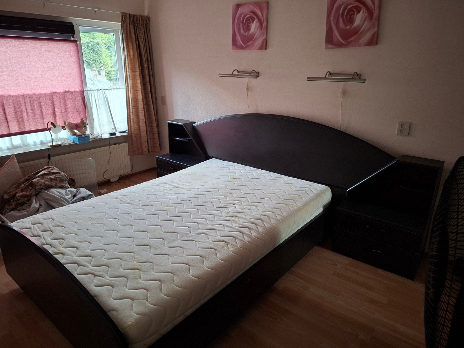 Tweepersoonsbed 140x200 met nachtkastjes en matras, Huis en Inrichting, Ophalen, Gebruikt, Tweepersoons, 140 cm