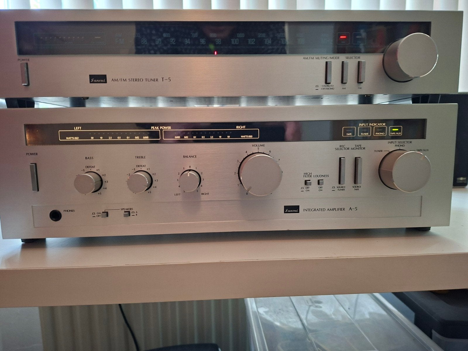 SANSUI A 5 + T 5, Audio, Tv en Foto, Versterkers en Receivers, Overige merken, Ophalen of Verzenden, Zo goed als nieuw, Minder dan 60 watt