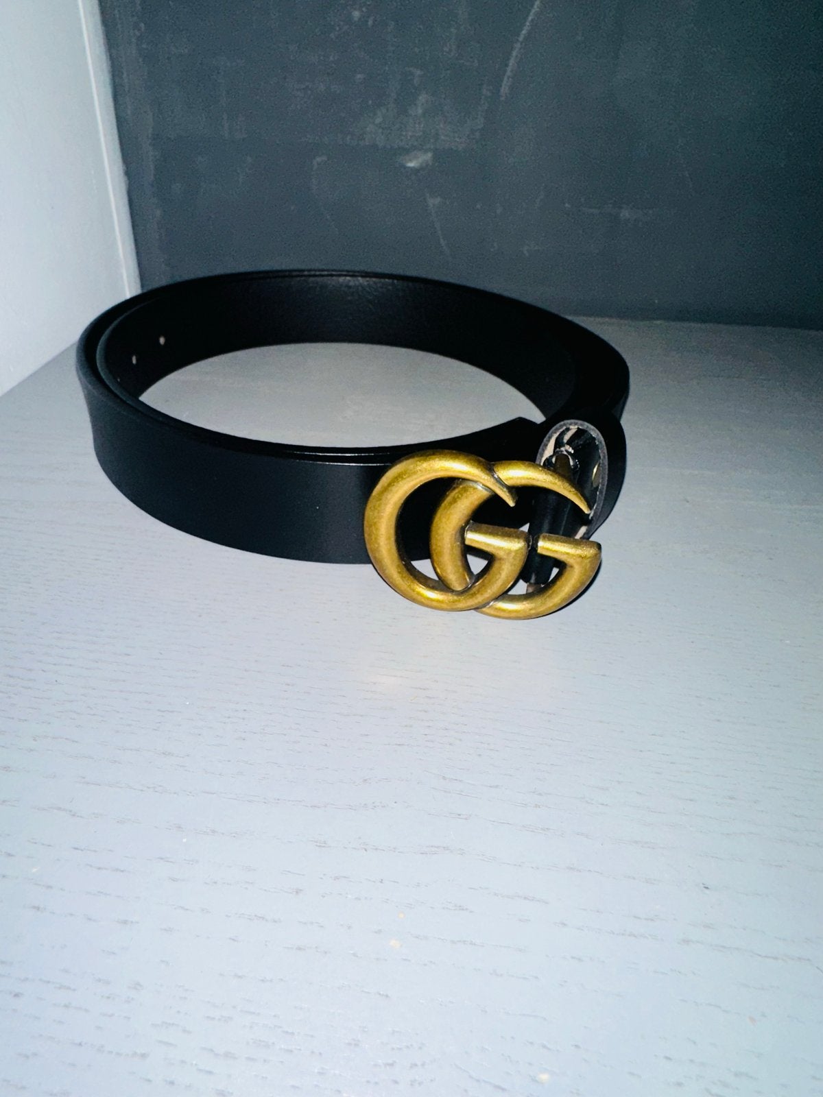 Gucci riem met GG-gesp - Zwart leer, Kleding | Dames, Ophalen, 3 tot 5 cm, 90 tot 100 cm, Heupriem