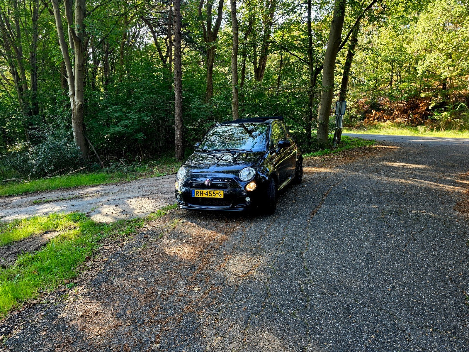 Fiat 500 1.2 C 2013 Zwart Cabrio, Auto's, Voorwielaandrijving, 4 cilinders, Zwart, Handgeschakeld