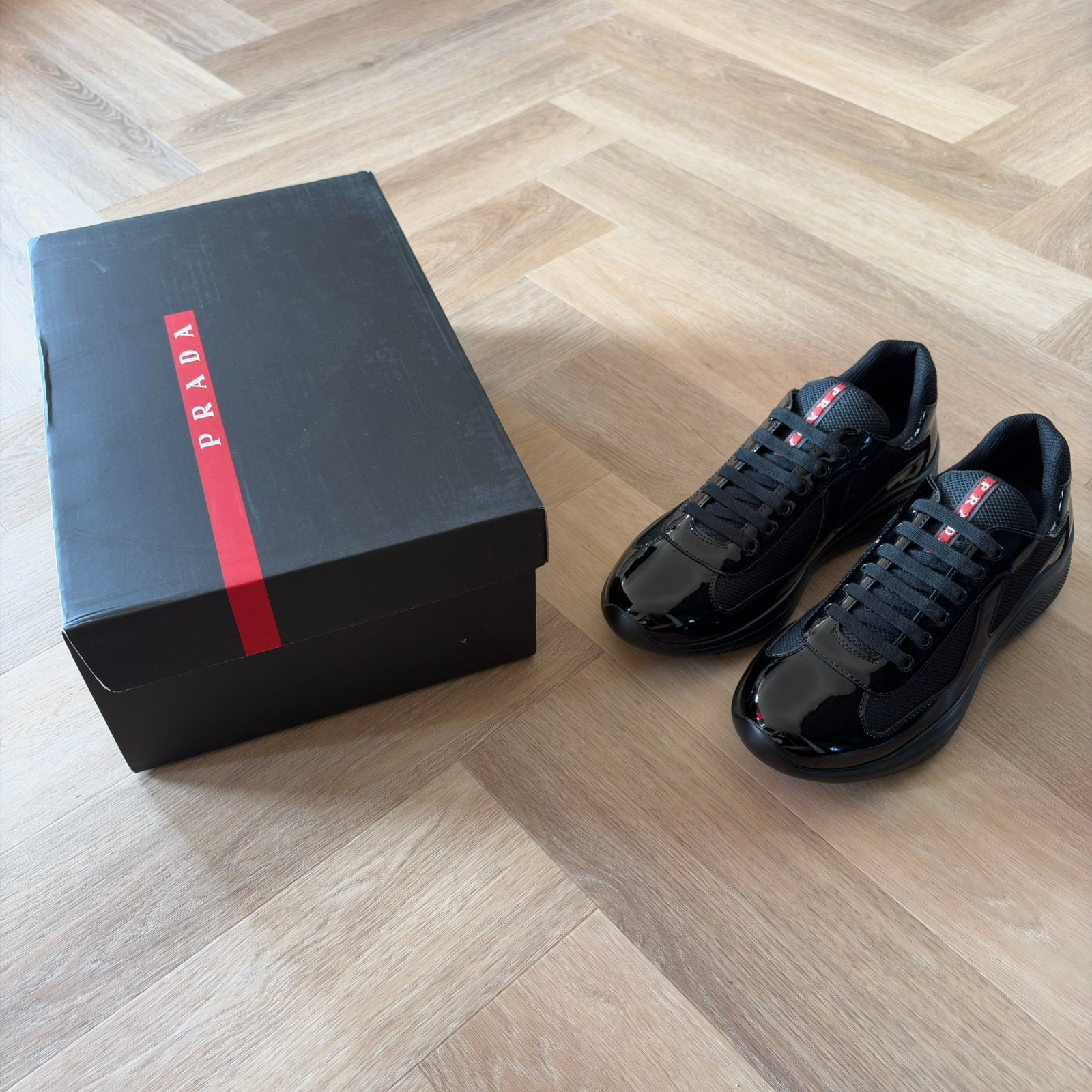 Prada American’s Cup “ All Black” Sneakers, Ophalen of Verzenden, Zo goed als nieuw, Zwart, Sneakers of Gympen