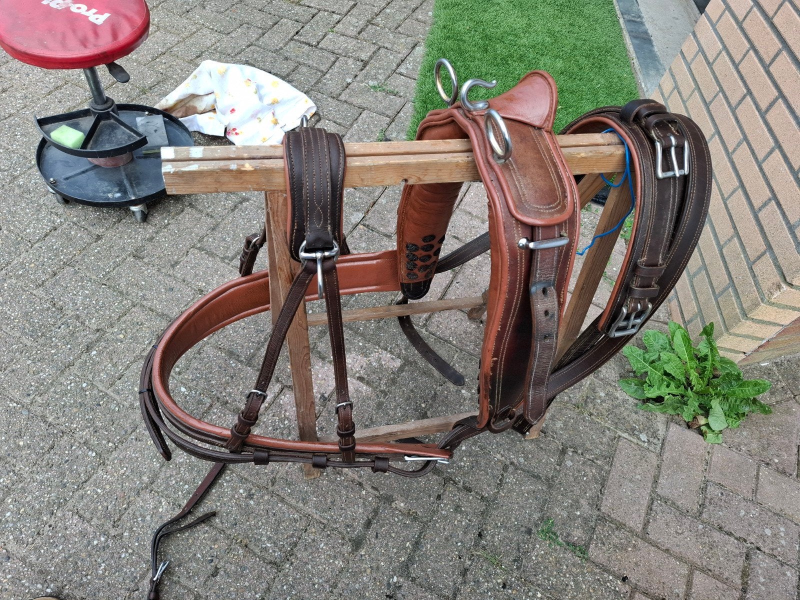 Mentuig full two tone, Dieren en Toebehoren, Paarden en Pony's | Hoofdstellen en Tuigage, Ophalen, Bruin, Mentuig, Full