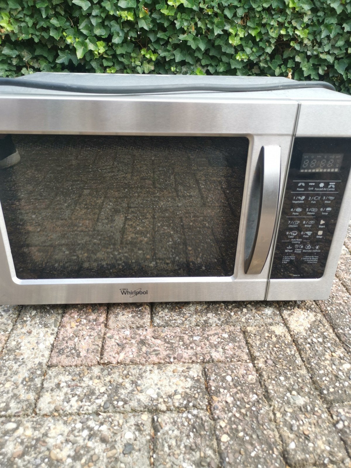 Whirlpool Combimagnetron AMW 730 IX met handleiding, Combimagnetron, Gebruikt, Ophalen of Verzenden, Draaiplateau
