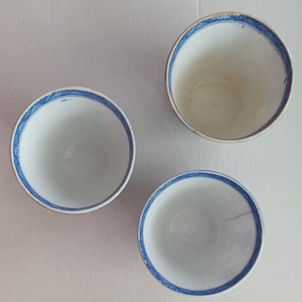 3 chinese antieke thee kommetjes, Ophalen of Verzenden