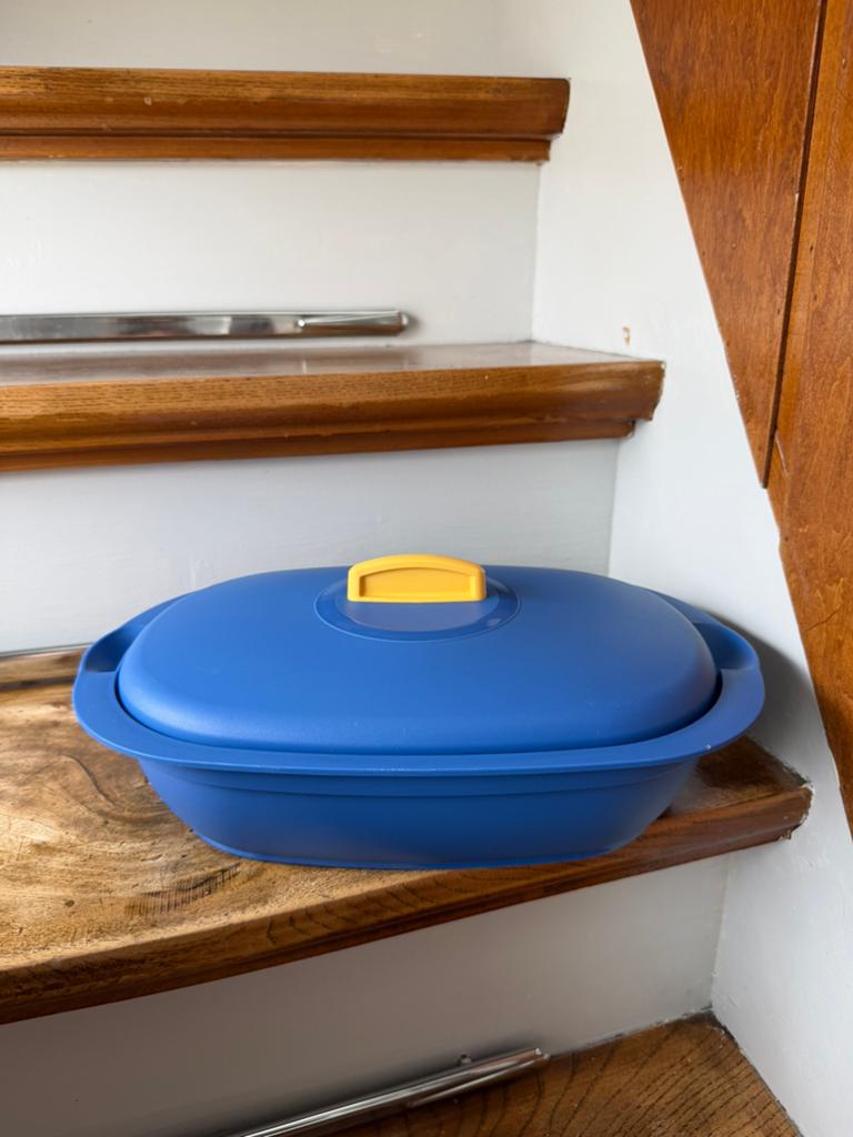 Tupperware Legacy serveerschaal, Ophalen of Verzenden, Zo goed als nieuw, Blauw, Schaal
