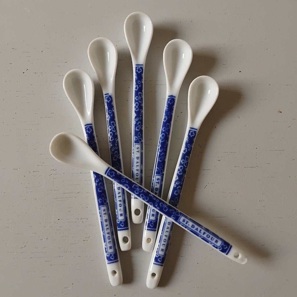 St. Dalfour, jamlepeltje blauw wit, Overige typen, Ophalen of Verzenden, Zo goed als nieuw, Steen/keramiek