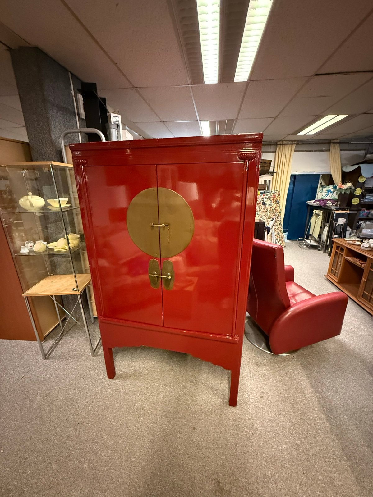 Mahonie Rode Chinese Kast, Ophalen