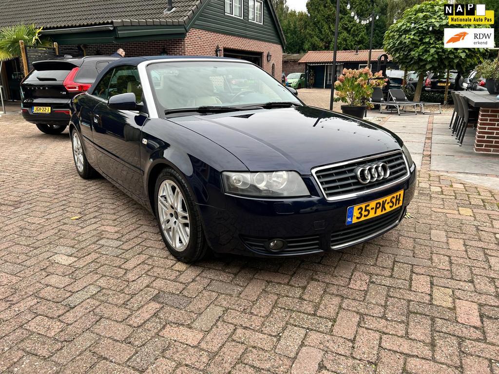 Audi A4 Cabriolet 2.4 V6 Pro Line cabrio automaat nieuwe apk, Gebruikt, Cabriolet, Bedrijf, 1600 kg