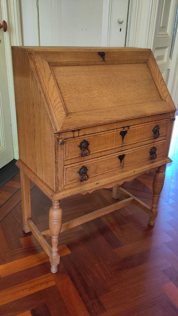 Eikenhouten bureau secretaire, Ophalen, Gebruikt