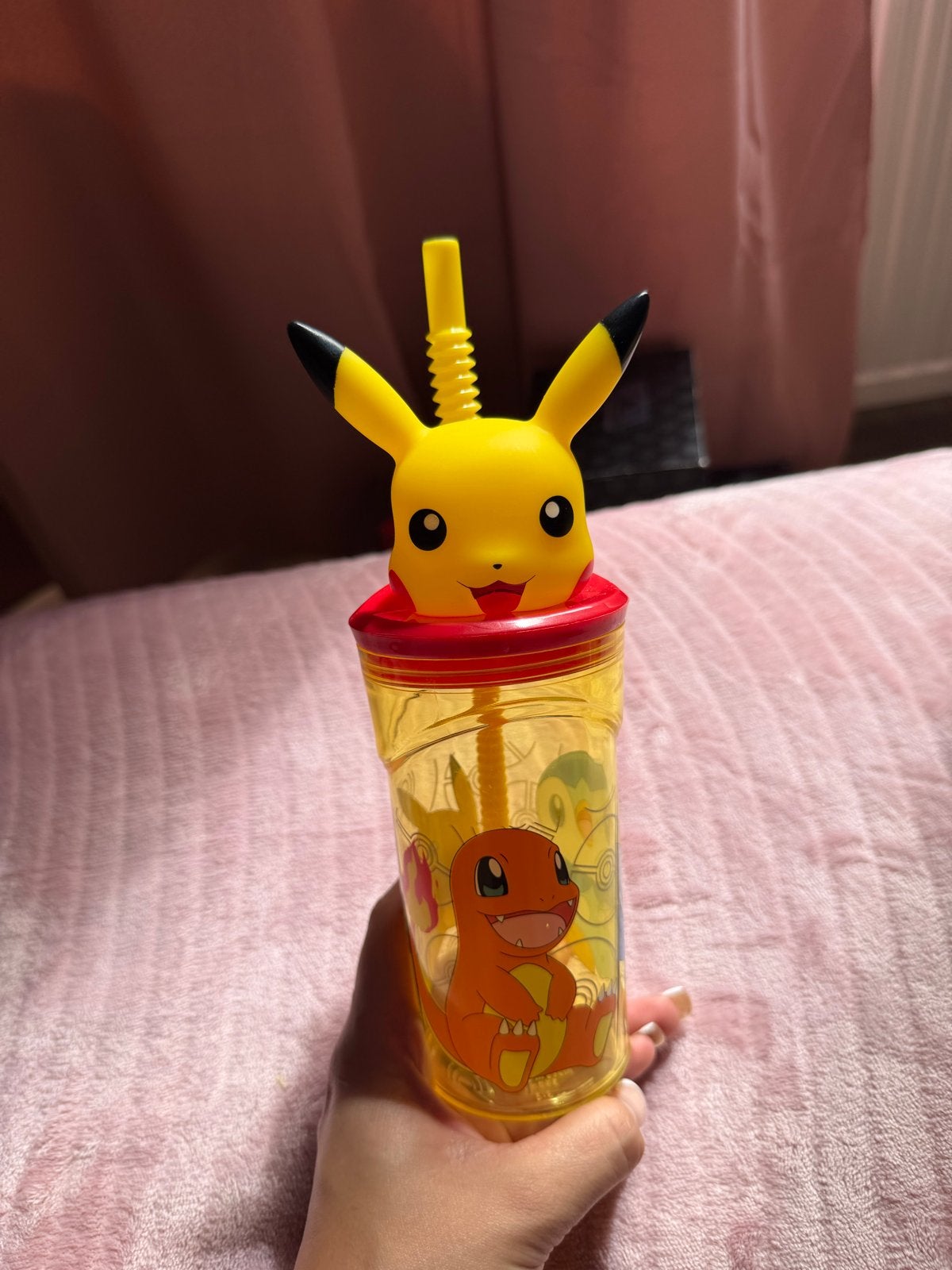 Leuke Pokémon beker met Pikachu deksel en rietje, Verzamelen, Speelgoed, Ophalen of Verzenden, Gebruikt