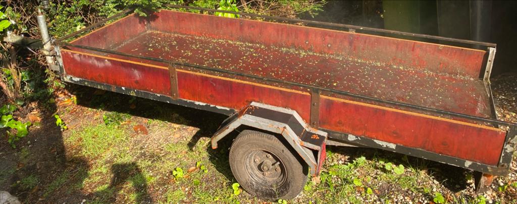 Zelfbouw motoraanhanger met kleine wielen, Auto diversen, Aanhangwagen-onderdelen, Ophalen of Verzenden, Gebruikt