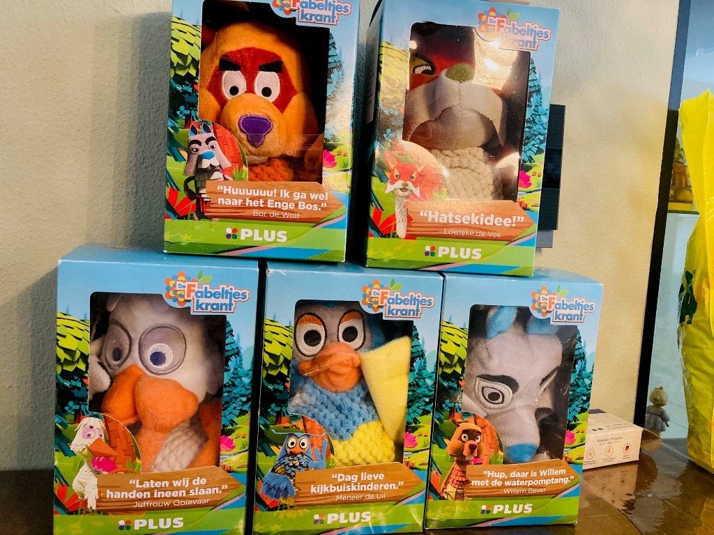 Fabeltjeskrant knuffels - handpoppen voor poppenkast, Overige karakters, Overige typen, Interactief, Nieuw