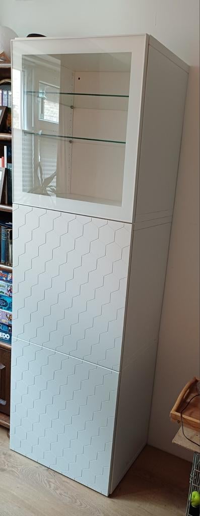 Ikea Bestå Servieskast met glazen vitrine en deuren, Ophalen, Met deur(en), Modern, Scandinavisch, Glas