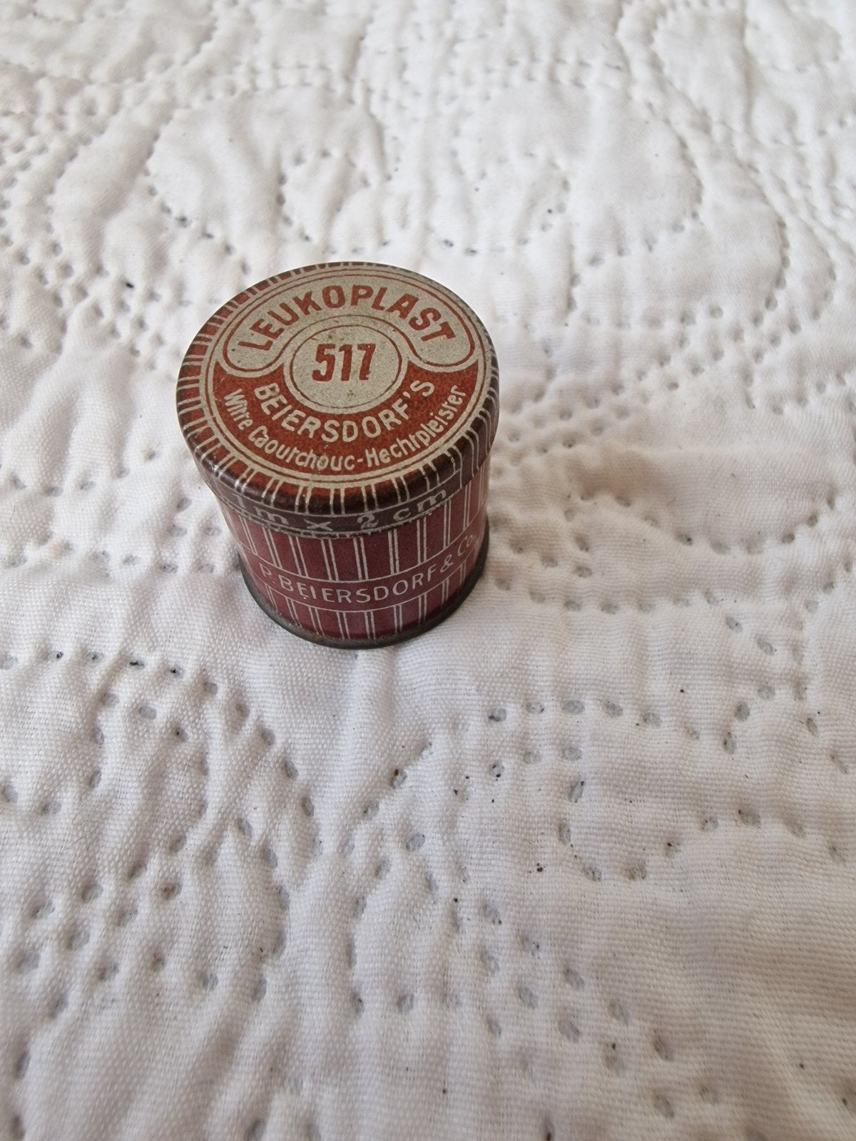 Vintage Beiersdorf Leukoplast 517 blikje, Ophalen of Verzenden, Gebruikt, Overige, Overige merken