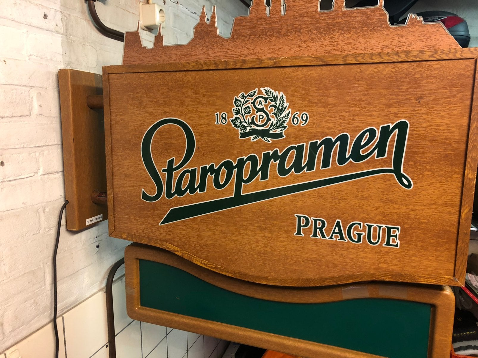 TEAB Zeldzame Praagse bier reklame lichtbak, Ophalen, Gebruikt, Lichtbak of (neon) lamp
