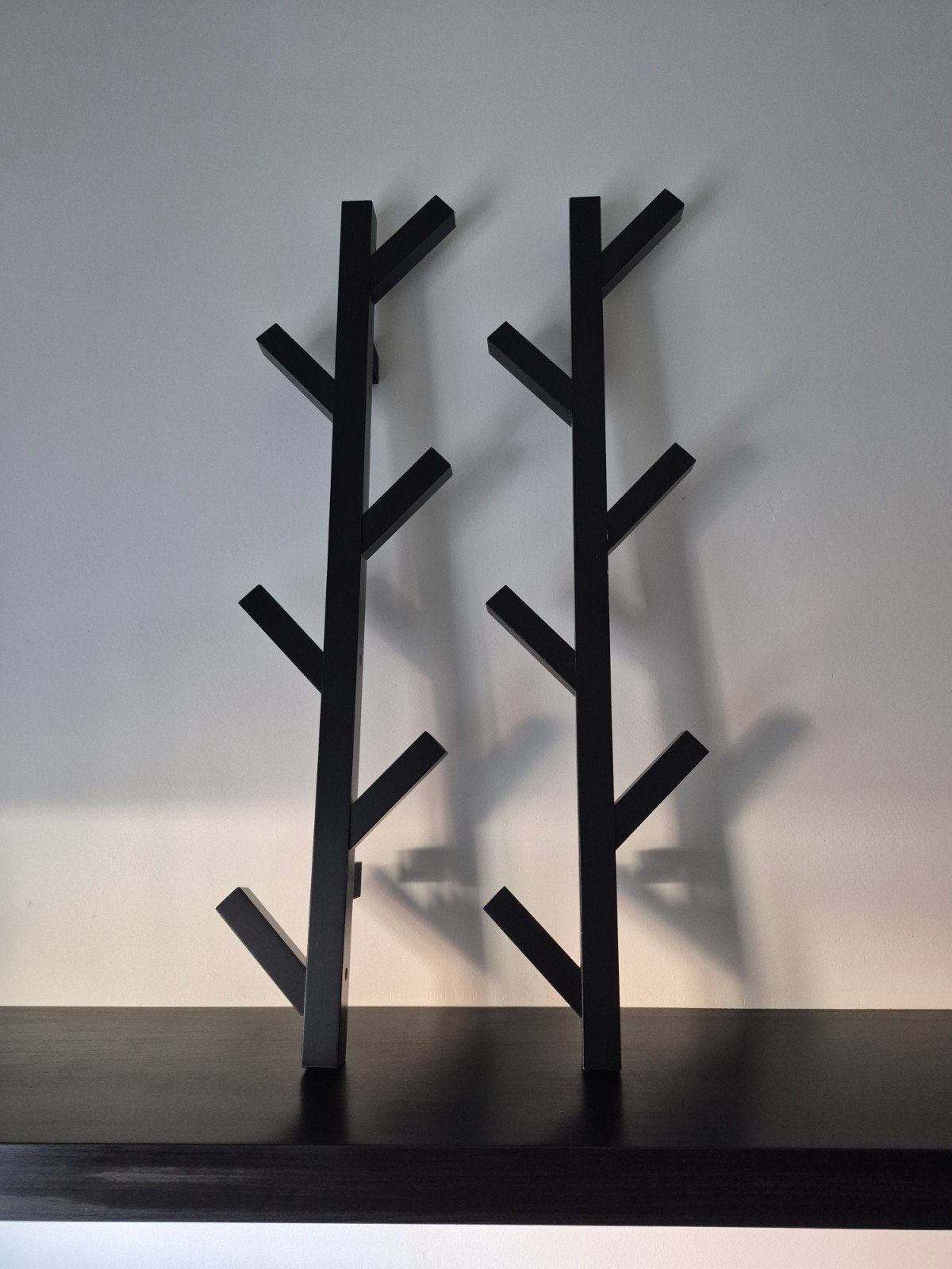 Set van 2 zwarte ikea wandkapstokken in boomdesign, Zo goed als nieuw, Minder dan 100 cm, Metaal, Ophalen