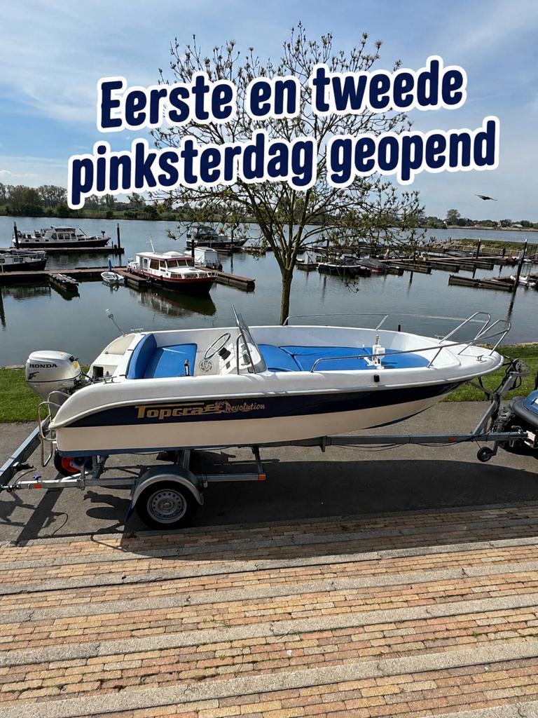 Topcraft 460 revolution honda 20pk, Watersport en Boten, Ophalen, Zo goed als nieuw, Topcraft, Elektrische start