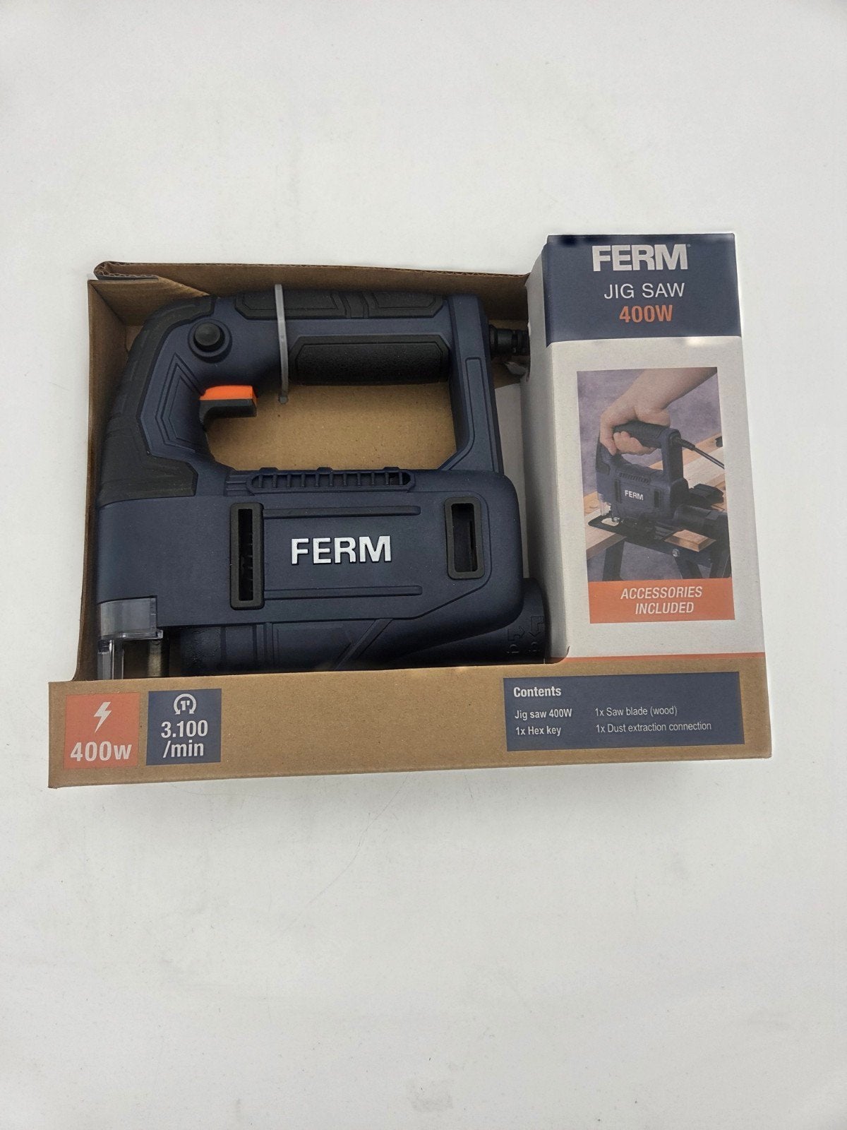 Ferm Decoupeerzaag 400W - Nieuw in doos, Minder dan 30 mm, Decoupeerzaag, Nieuw, Ophalen of Verzenden