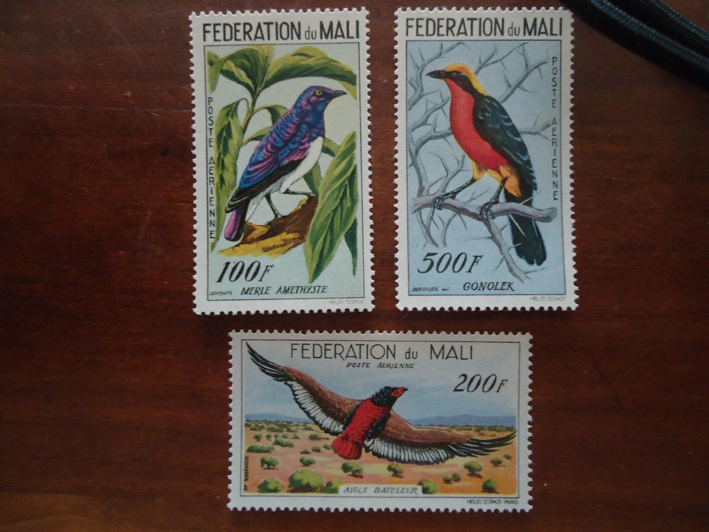 Vogels Mali 1960, mi. 3-5 ongebruikt/postfris, Ophalen of Verzenden, Postfris, Dier of Natuur