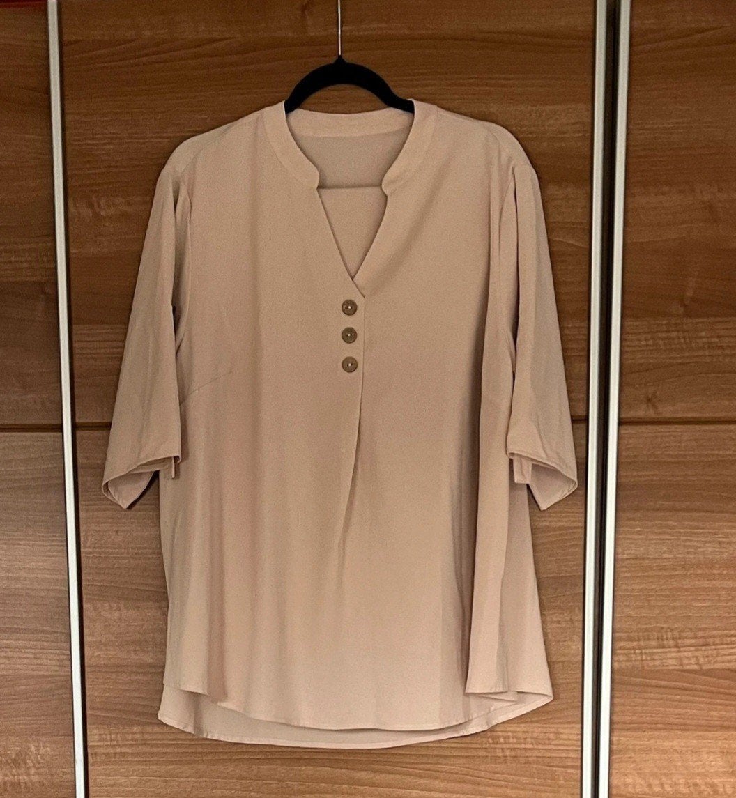 2 delig dames pak, Kleding | Dames, Ophalen of Verzenden, Zo goed als nieuw, Maat 46/48 (XL) of groter, Beige