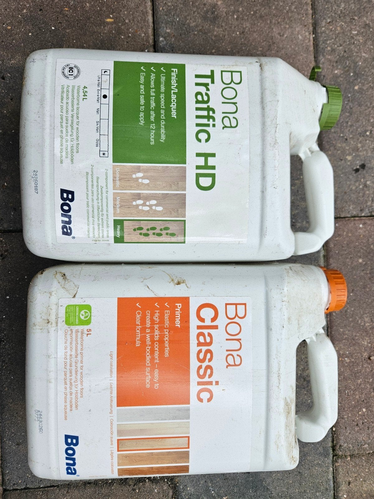Bona Traffic HD Lak en Bona Classic Primer - 2x5L, Doe-het-zelf en Verbouw, Verf, Beits en Lak, Ophalen, Gebruikt, Overige kleuren