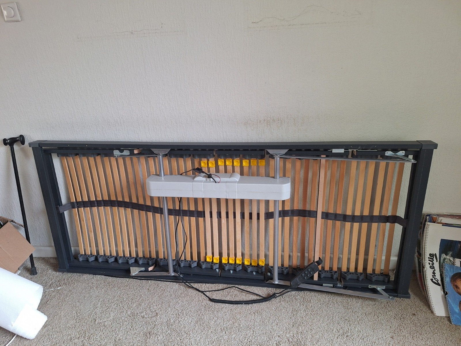 Bossflex DeLuxe 600 Elektrisch Verstelbare Lattenbodem, Ophalen, Eenpersoons, Zo goed als nieuw, 80 cm