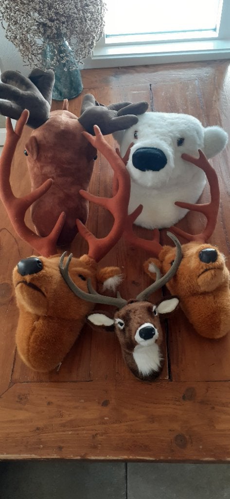 Dierenkoppen pluche, Ophalen, Gebruikt, Overige typen, Middelgroot (20 tot 80 cm)