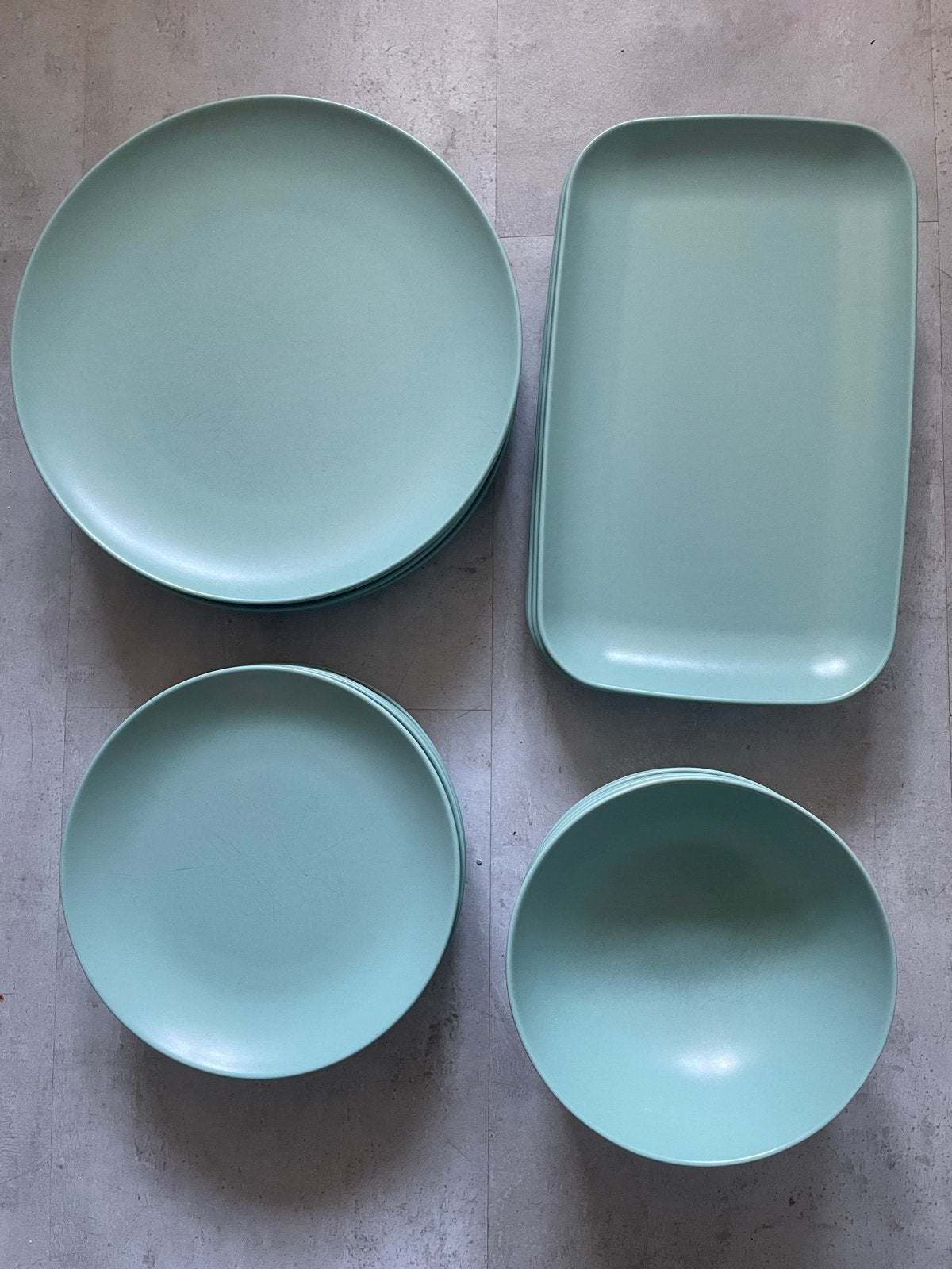22-delig IKEA FÄRGKLAR servies turquoise, Ophalen, Gebruikt, Keramiek, IKEA