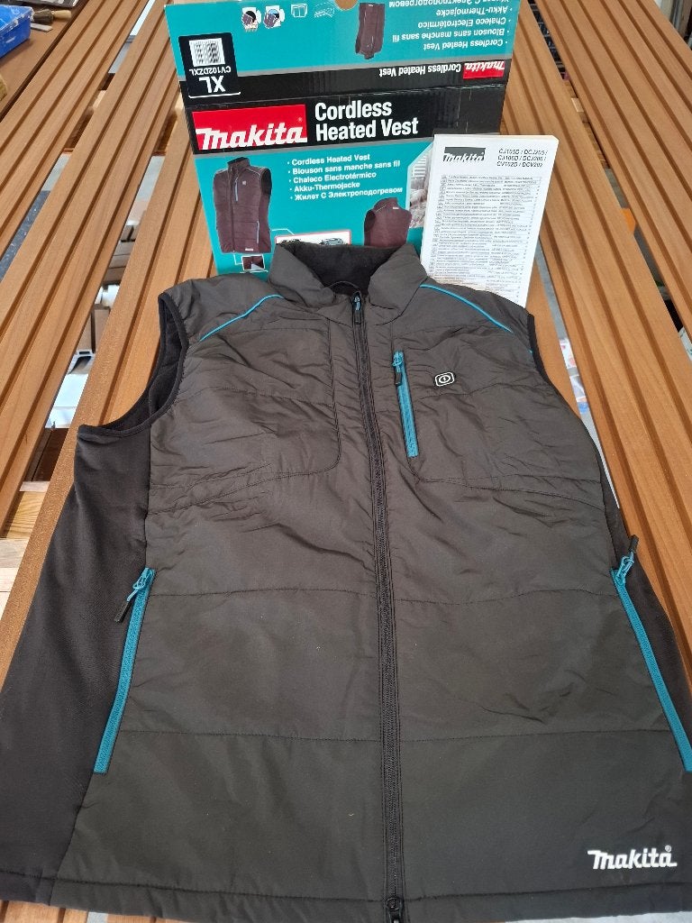 Makita cordless heated vest CV102DZXL, Ophalen of Verzenden, Nieuw, Maat 56/58 (XL), Zwart