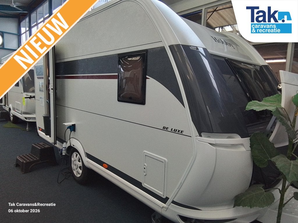 Hobby De Luxe 400 SFE model 2027 frans bed, Caravans en Kamperen, Serviceluik, Standaardzit, Hobby, Bedrijf