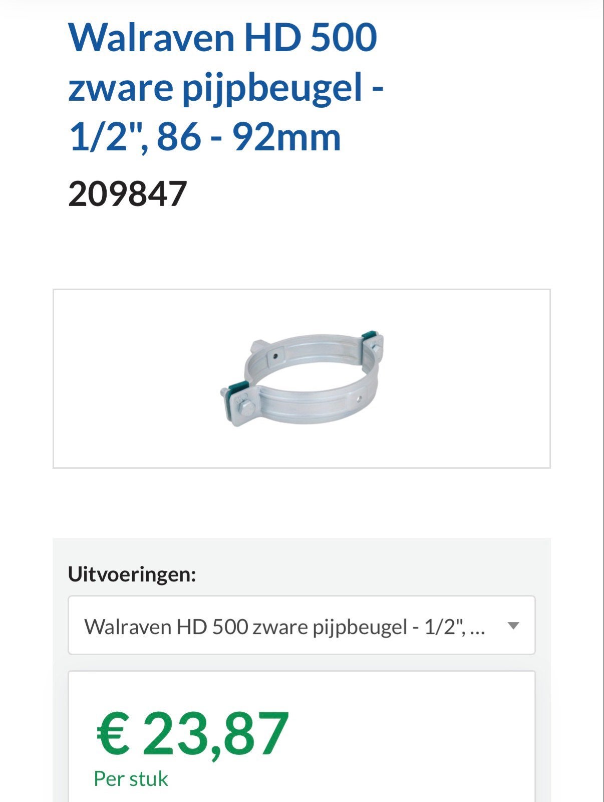 Walraven HD 500 zware pijpbeugel - 1/2", 86 - 92mm, Overige materialen, Overige typen, Nieuw, Ophalen of Verzenden