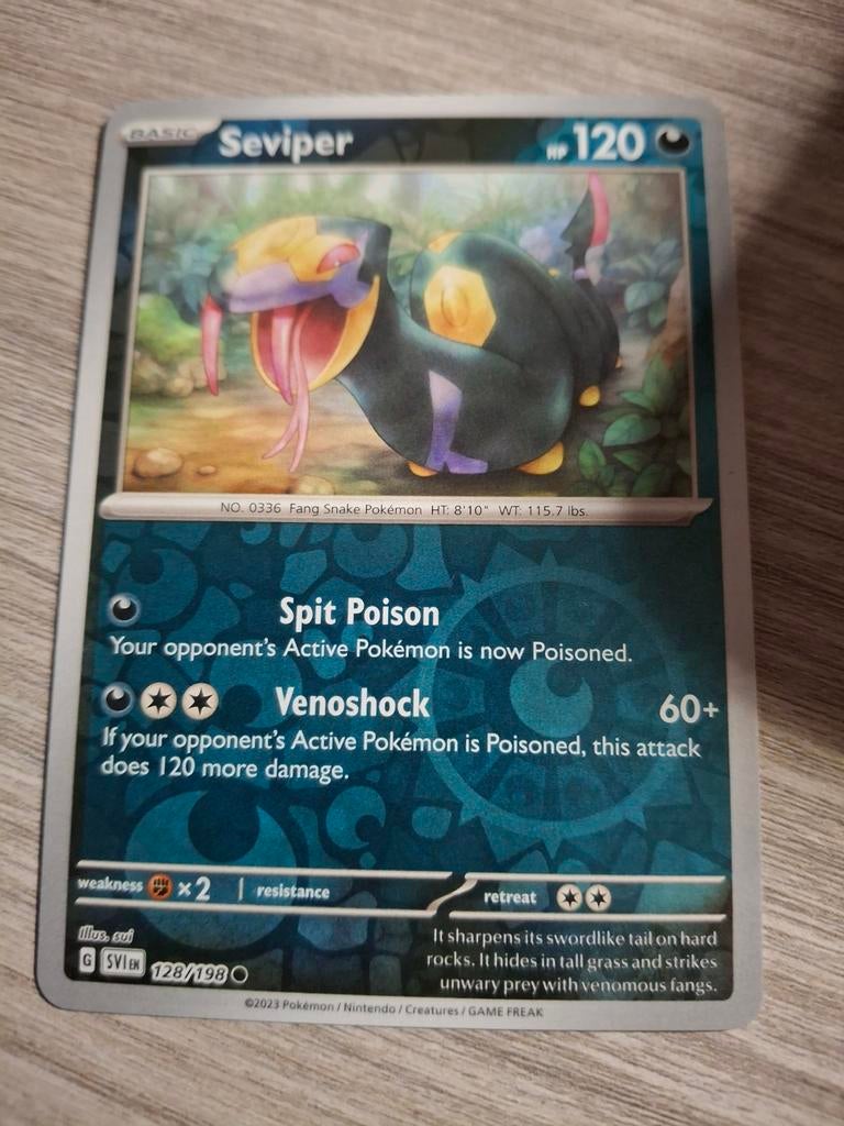 Pokémon Kaart Seviper 128/198 - Zo goed als nieuw, Ophalen of Verzenden, Zo goed als nieuw, Losse kaart