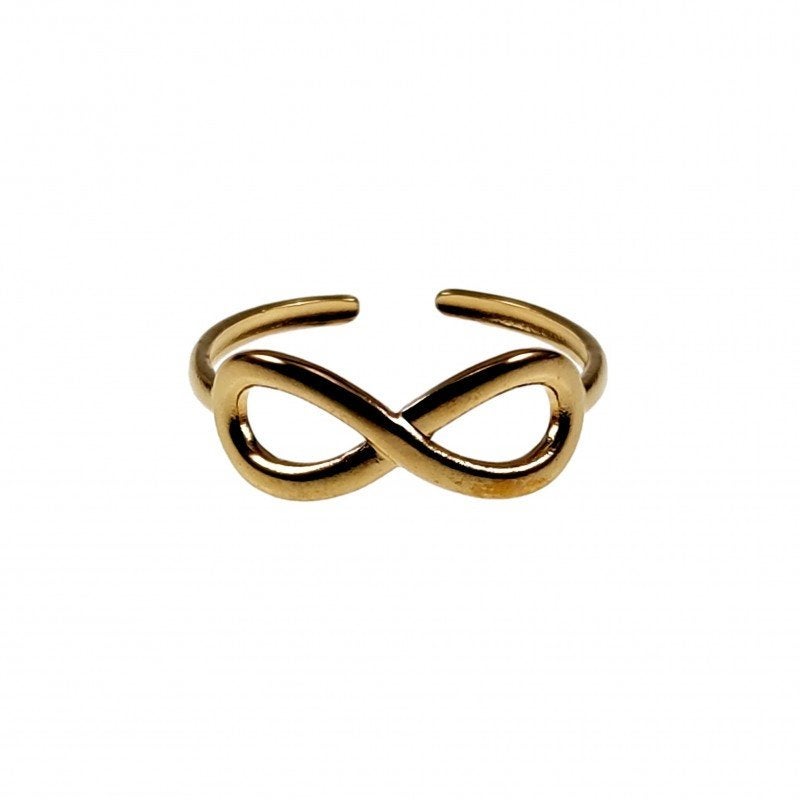 Ring Dames Verstelbaar Infinity Ring Verguld RVS Een Maat, Birgitta-Gracht 33, 6465 EL Kerkrade, Nederland, 19 tot 20, Nieuw, Esde2