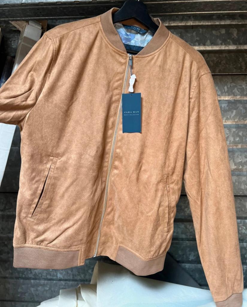 NIEUW Zara Man suede bomberjack XL, Ophalen of Verzenden, Nieuw, Maat 56/58 (XL), Beige