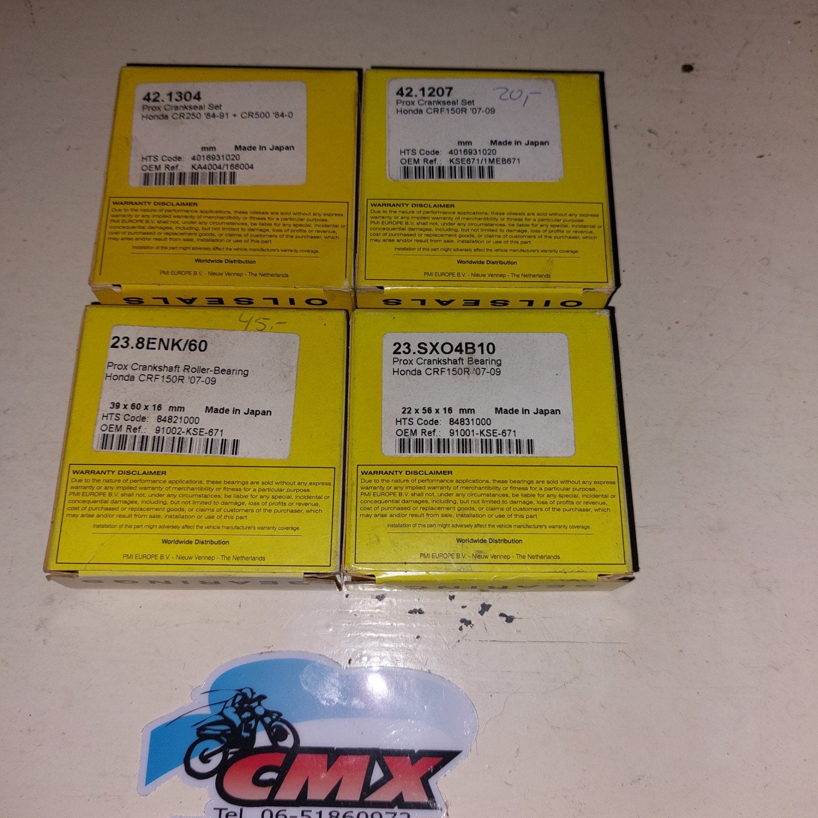 Krukaslagers Honda CRF150, Motoren, Ophalen, Cmx, Cmx, Cmx