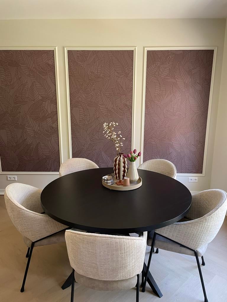 Ronde eettafel 140 cm zwart met metalen spinpoot, Ophalen, Kunststof, 100 tot 150 cm, Rond