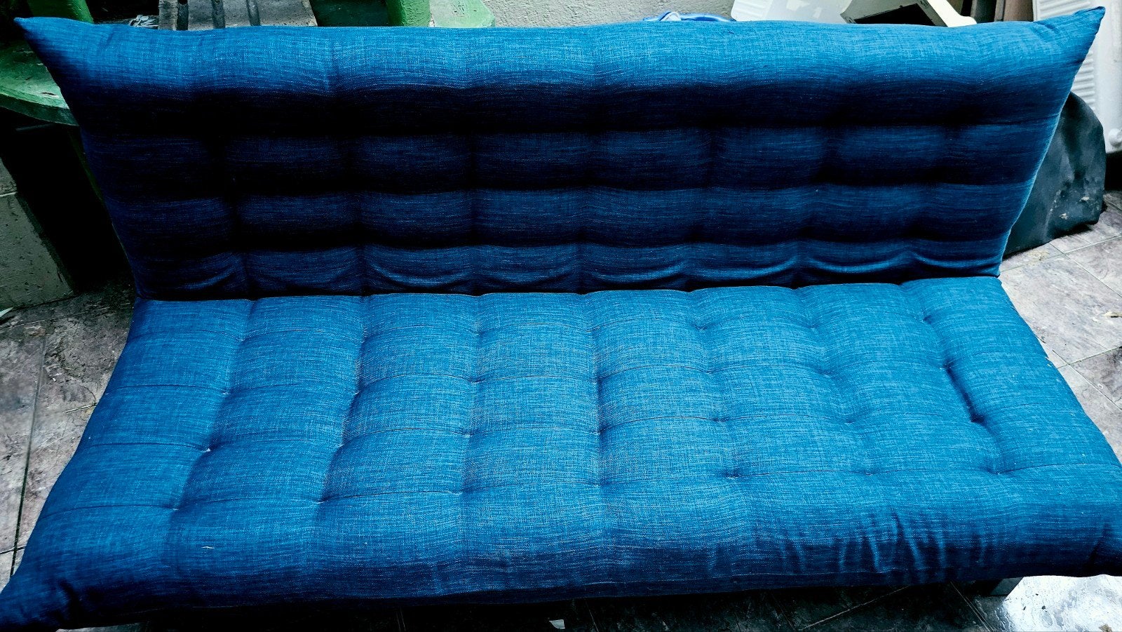 Prachtige blauwe Ikea slaapbank, Caravans en Kamperen, Ophalen of Verzenden, Zo goed als nieuw, 2-persoons