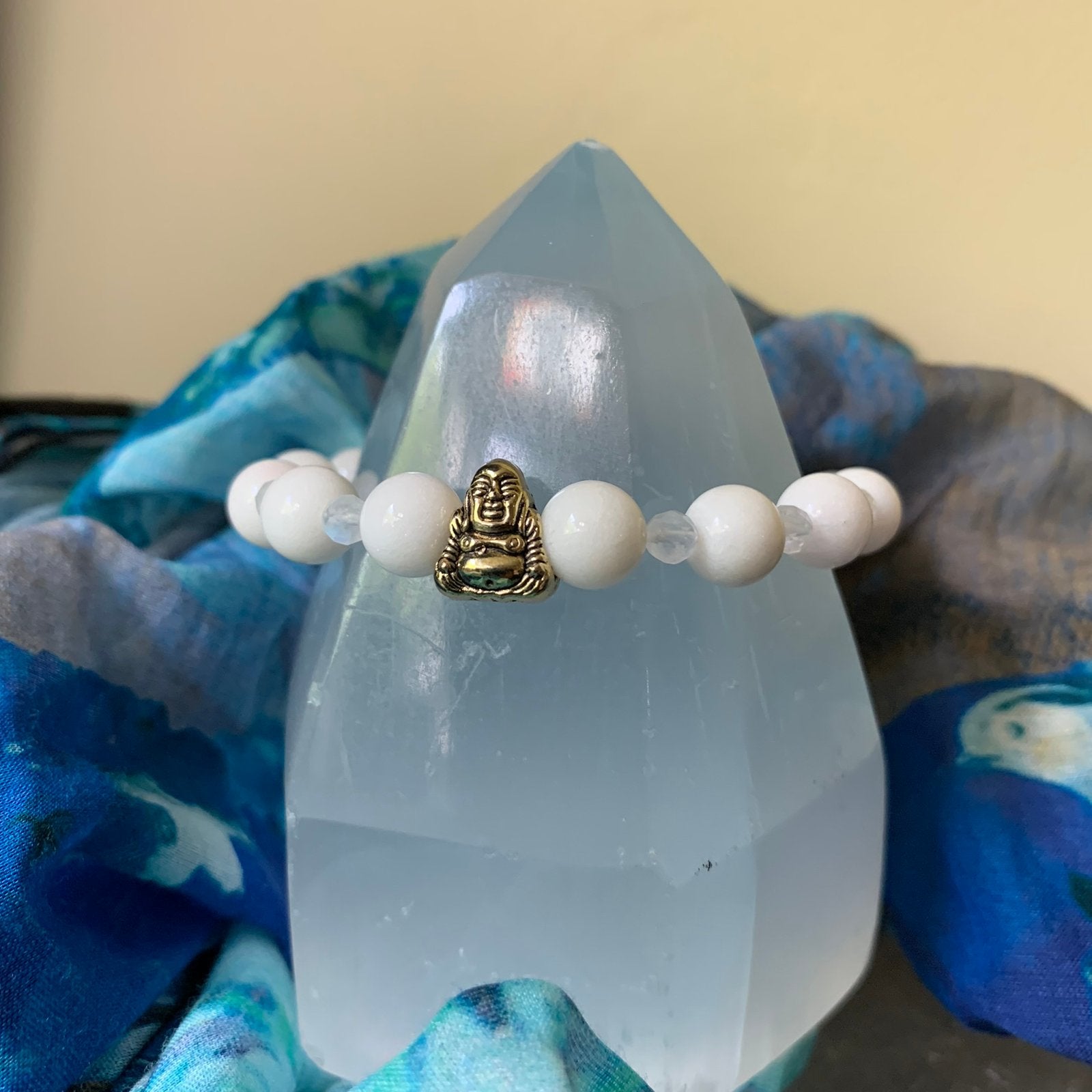 Jade wit meditatie welvaart magie uniek beschermt uniek, Met bedels of kralen, Wit, Nieuw, Ophalen of Verzenden